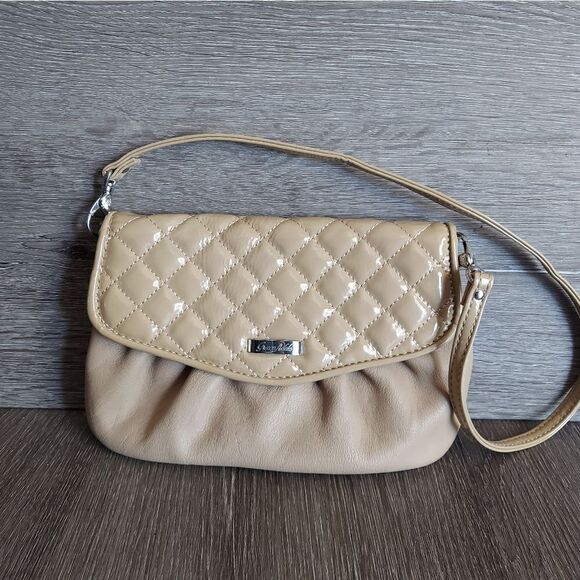 Grace Adele Tan Quilt print Purse Clutch Shoulder Bag with Removable Strap - Picture 1 of 7